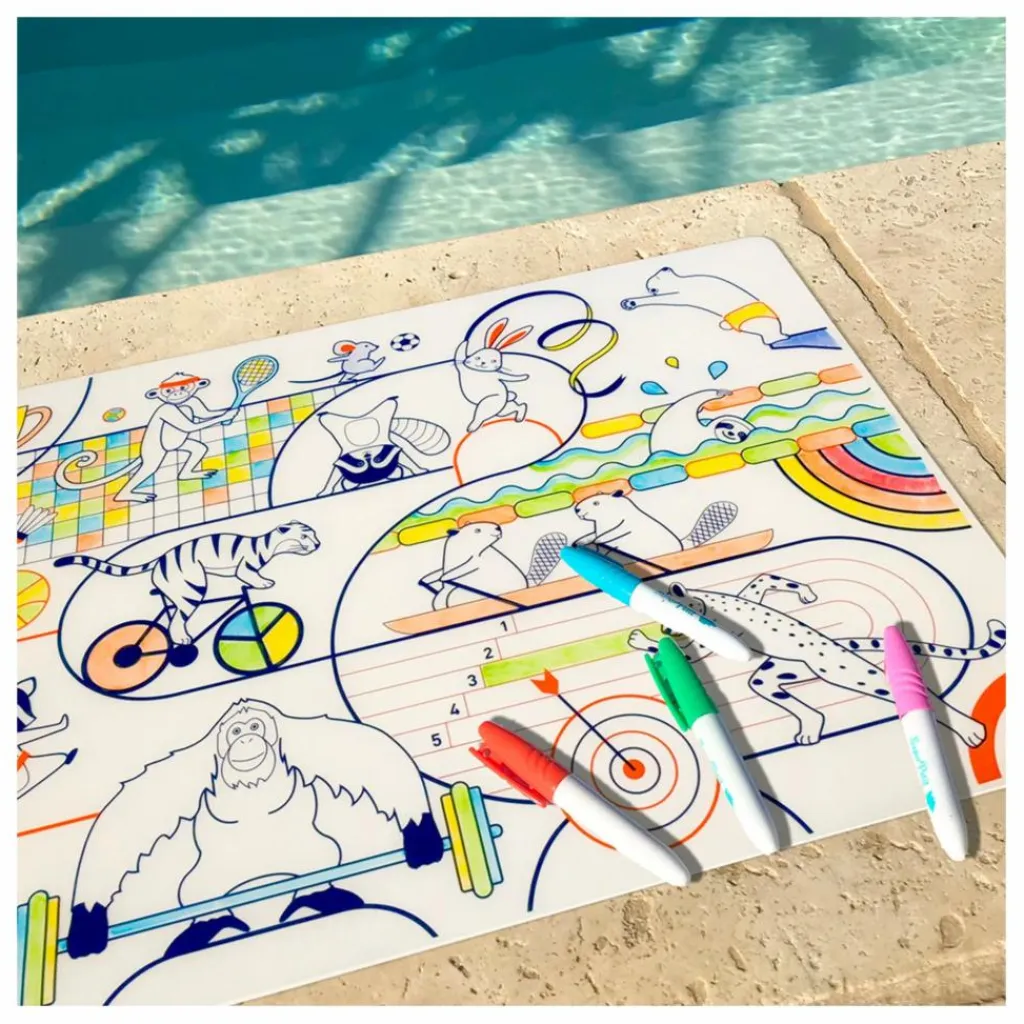 Superpetit Set de table à colorier Sports avec 5 feutres Multicolore Clearance