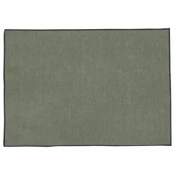 Outlet Haomy Set de table Borgo en lin enduit | Vert kaki