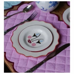 Sale Anna + Nina Set de table Cotton candy Scalloped | Rose bonbon