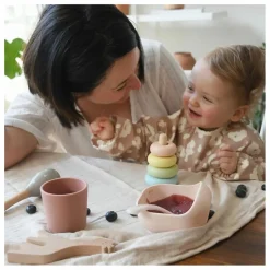 Best Béaba Set vaisselle silicone 4 pièces | Rose pâle