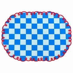 Bitossi Sets de table vichy Dama Dama Azzurro - Lot de 2 | Bleu New