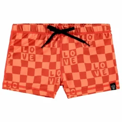 Outlet Beach & Bandits Short de Bain Anti-UV Checkered Love Fibres Recyclées | Corail