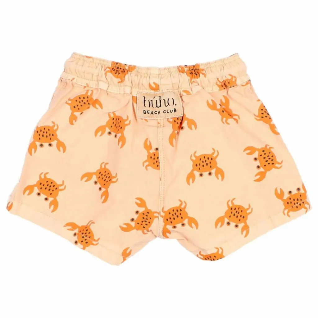 Búho Short de Bain Crabs Bébé Coton Bio | Abricot Best