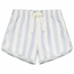 Rylee + Cru Short de Bain Rayure Fibres Recyclées | Ivoire Outlet