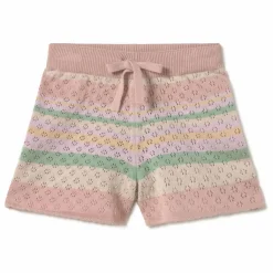 Coco au Lait Short Rayé Coton Bio | Rose Online
