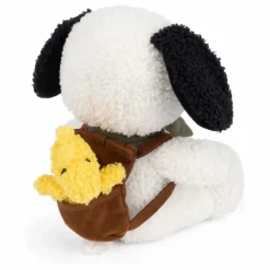 Hot Bon Ton Toys SNOOPY - Peluche Snoopy avec Woodstock dans son sac Blanc
