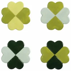 Sale &Klevering Sous-verres Lucky Clover - Set de 4 | Vert
