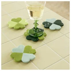 Sale &Klevering Sous-verres Lucky Clover - Set de 4 | Vert