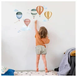 MIMI'lou Stickers easy Montgolfiere Aquarelle Multicolore Clearance
