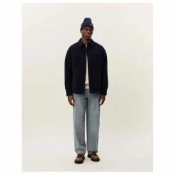 Discount Les Deux Surchemise Bouclée Lennon | Bleu foncé