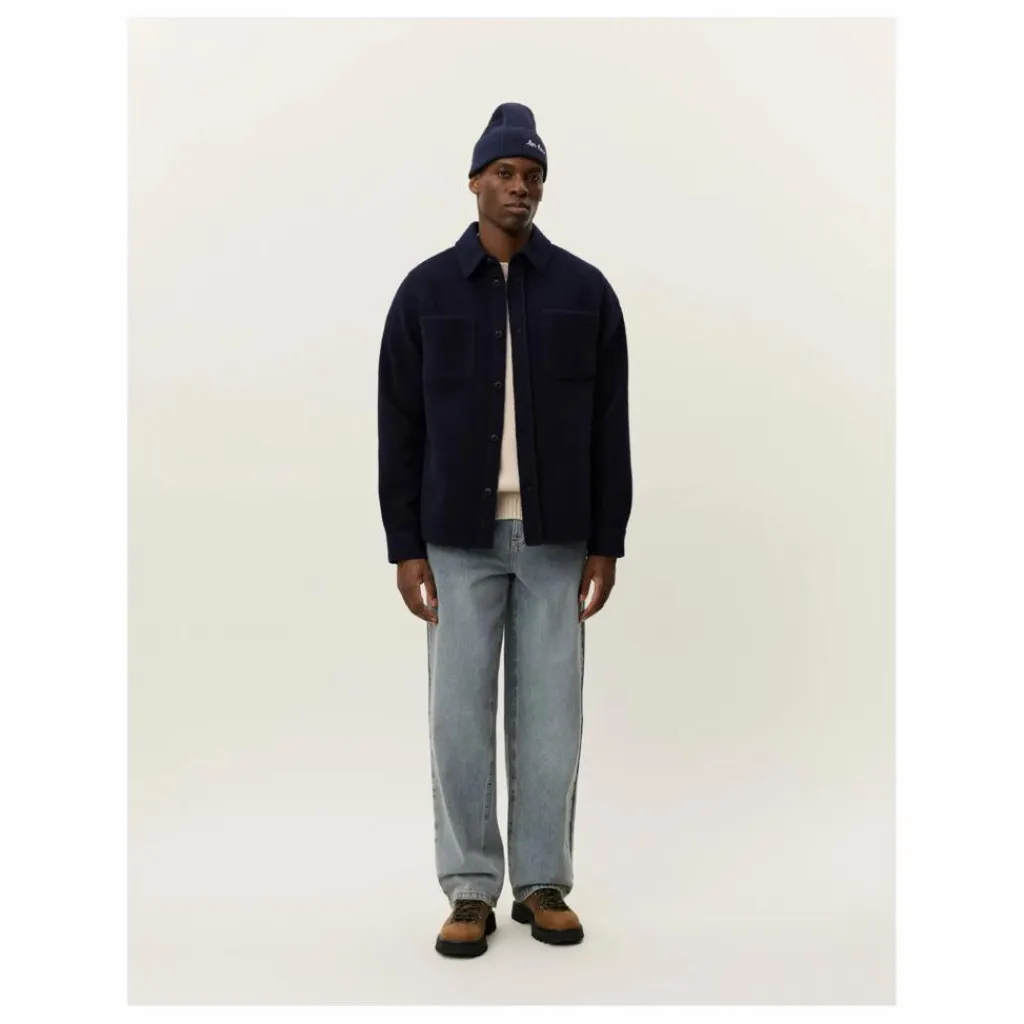 Discount Les Deux Surchemise Bouclée Lennon | Bleu foncé