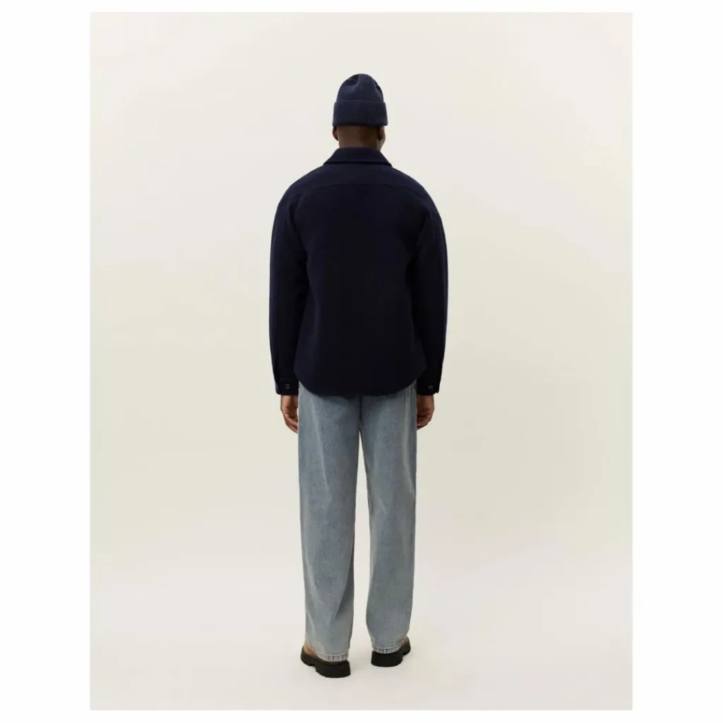 Discount Les Deux Surchemise Bouclée Lennon | Bleu foncé