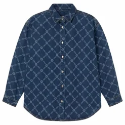 The Tiny Big Sister Sur-Chemise Flowers Grid Denim | Indigo Online