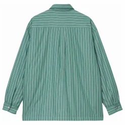 Carhartt WIP Sur-Chemise Grimsby Rayée Popeline de Coton | Vert Outlet