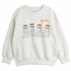 New Mini Rodini Sweat Agatha Coton Bio | Gris chiné