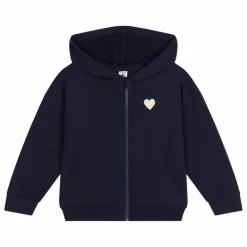Petit Bateau Sweat Capuche Cœur Coton Bio | Bleu marine Clearance