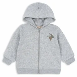 Konges Sløjd Sweat Capuche Lou Tigres Coton Bio | Gris chiné