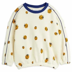 Mini Rodini Sweat Coccinelles Jaunes Coton Bio | Ecru New