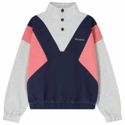 Cos I Said So Sweat Col Boutonné Colorblock Coton Bio | Gris Clearance