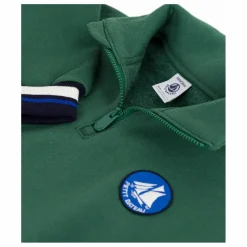 Enfant Petit Bateau Sweat Col Cheminée Logo |