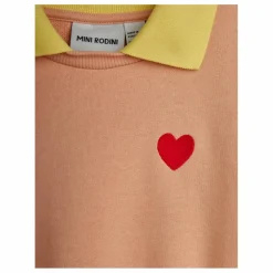 Clearance Mini Rodini Sweat Col Cœur Coton Bio | Rose pâle