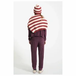 Piupiuchick Sweat Col Volants Léopard Coton Bio | Aubergine