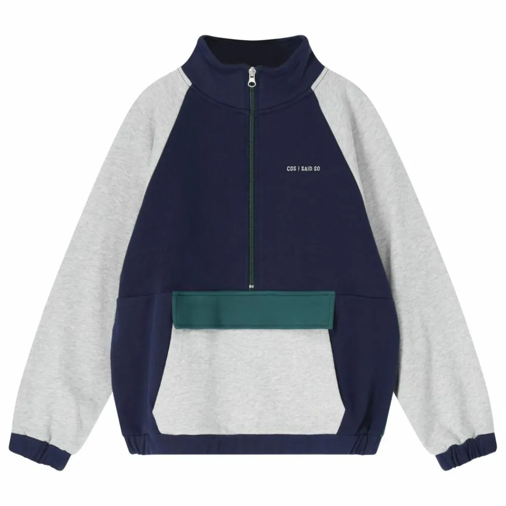 Enfant Cos I Said So Sweats|Sweats|Sweat Col Zippé Colorblock Coton Bio |