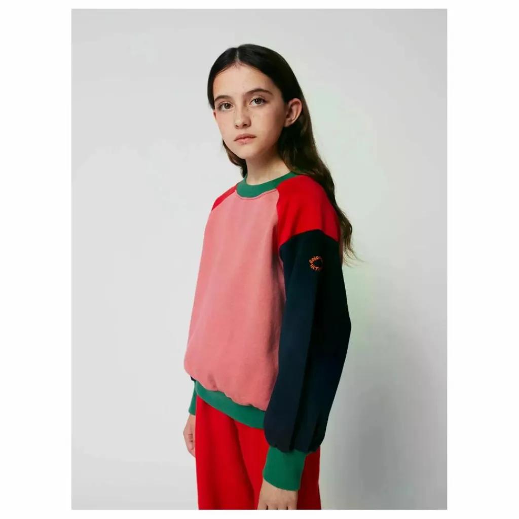 Outlet Bobo Choses Sweat Colorblock Coton Bio | Rose