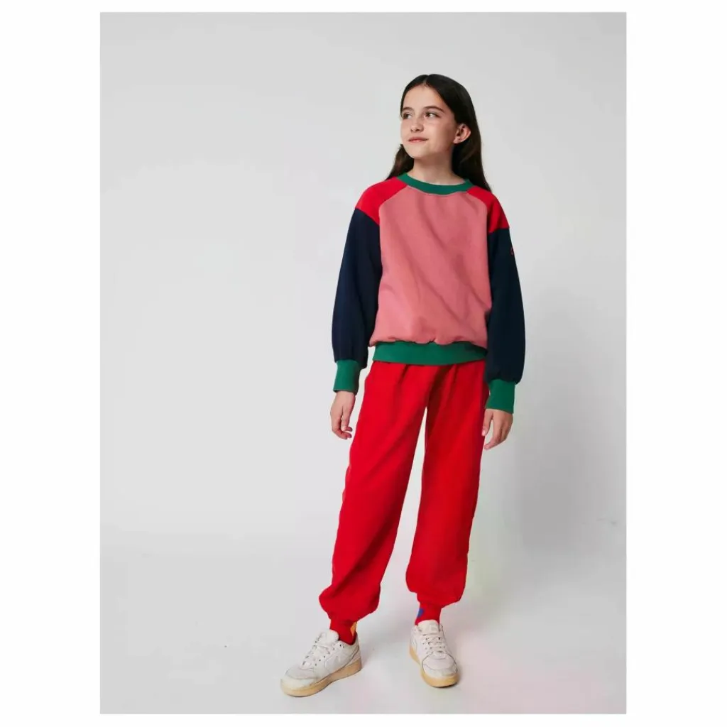 Outlet Bobo Choses Sweat Colorblock Coton Bio | Rose