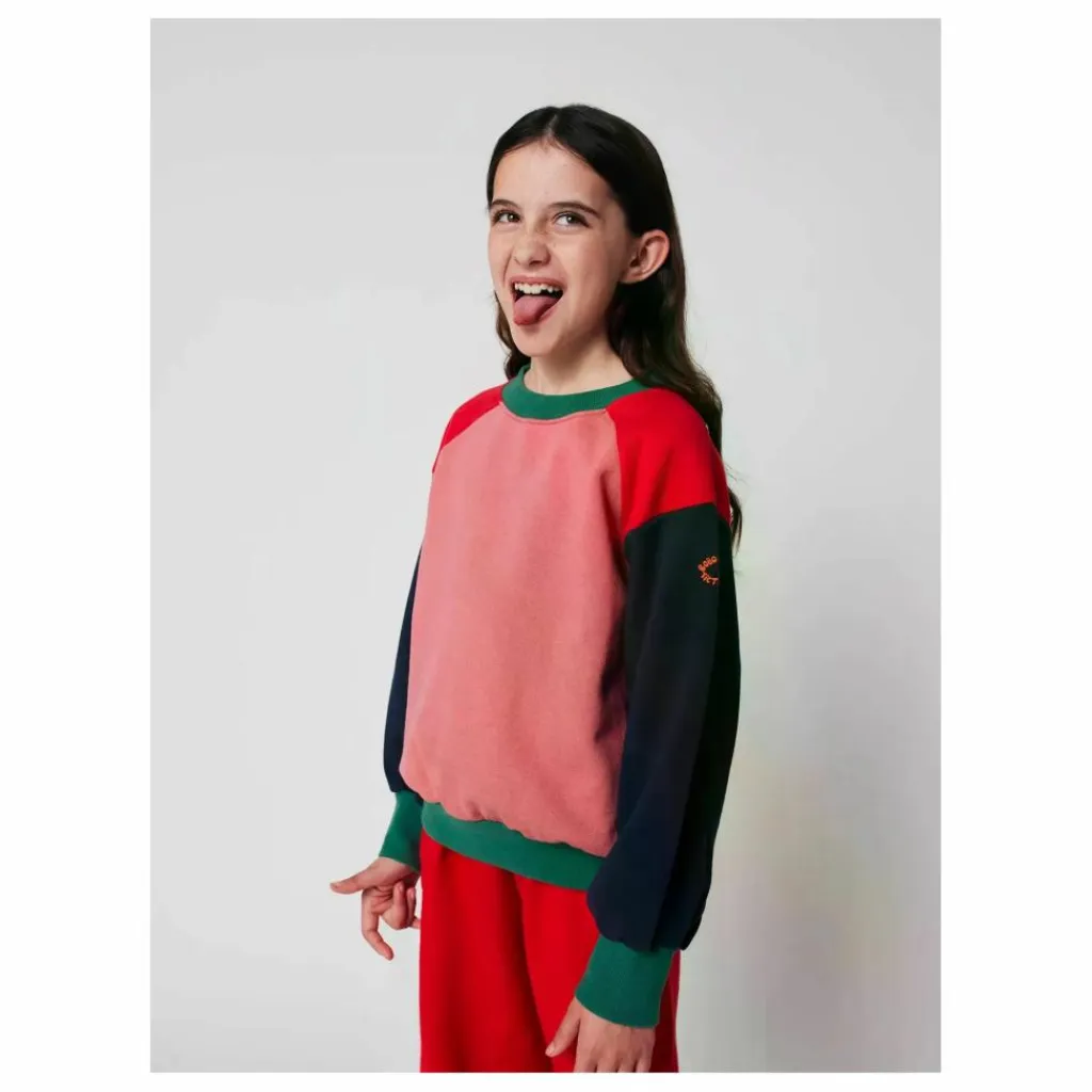 Outlet Bobo Choses Sweat Colorblock Coton Bio | Rose