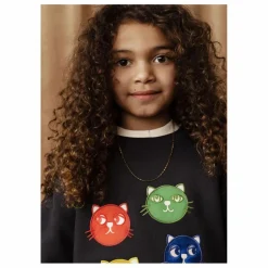 Mini Rodini Sweat Cool Cats Coton Bio | Noir