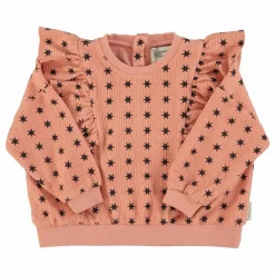 Enfant Piupiuchick Sweat Côtelé Volants Etoiles Coton Bio |