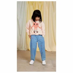 Mini Rodini Sweat Cœur Coton Bio | Rose pâle Hot