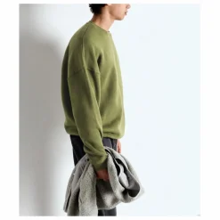 New American Vintage Sweat Doven Coton Bio | Vert kaki