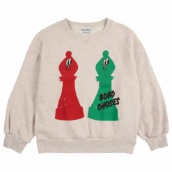 Online Bobo Choses Sweat Echecs Coton Bio | Beige chiné