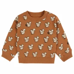 Emile et Ida Sweat Ecureuils Coton Bio | Caramel Outlet