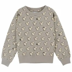 Emile et Ida Sweat Ecureuils Coton Bio | Gris Hot