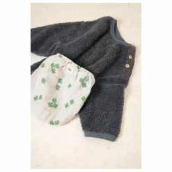 Studio Bohème Sweat Façon Sherpa Ours Coton Bio | Bleu gris Discount