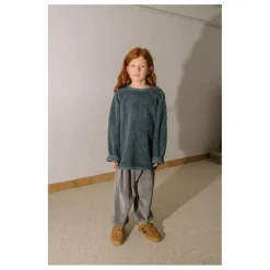 Studio Bohème Sweat Façon Sherpa Ours Coton Bio | Bleu gris Discount