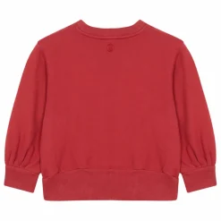 Outlet SMALLABLE BASICS Sweat Fille Boxy Molleton Bio | Rouge cerise