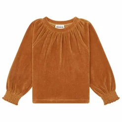 SMALLABLE BASICS Sweat Fille Col Rond en Velours | Noisette Outlet