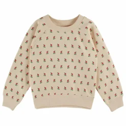 Emile et Ida Sweat Fleuri Coton Bio | Ecru New
