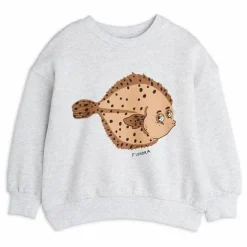 Best Mini Rodini Sweat Flundra Coton Bio | Gris chiné