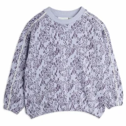 Sale Mini Rodini Sweat Léopard Coton Bio | Lilas tLilas