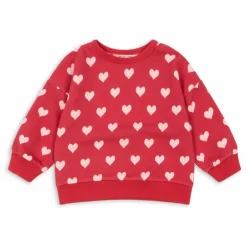 Enfant Konges Sløjd Sweat Loupy Lou Cœurs Coton Bio |
