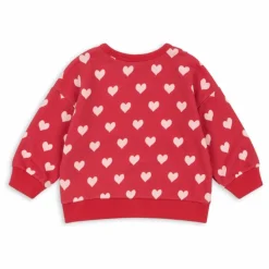 Enfant Konges Sløjd Sweat Loupy Lou Cœurs Coton Bio |