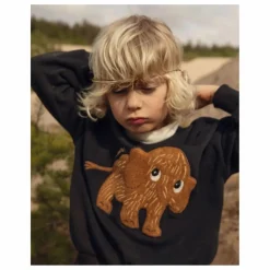 Sale Mini Rodini Sweat Mammouth Coton Bio | Noir