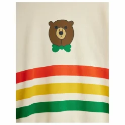 Mini Rodini Sweat Ours Rayures Coton Bio | Ecru Outlet