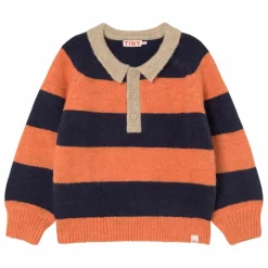 Online Tinycottons Sweat Polo Rayé | Bleu marine