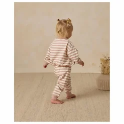 Quincy Mae Sweat Rayé Coton Bio | Rose Clearance